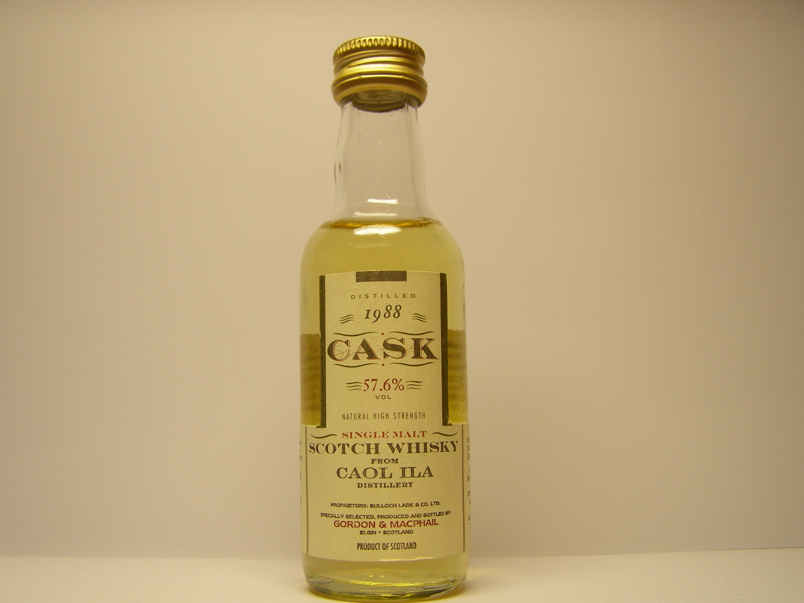 SMSW 1988-2002 "G&M Cask" 5cl 57,6%VOL